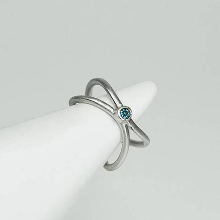 Anillo doble plata y topacio ICE Anillos