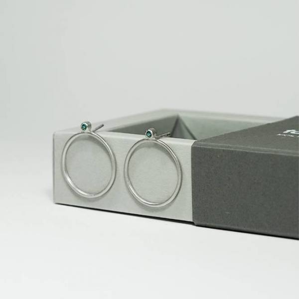 Pendientes  grandes de plata y topacio, ICE