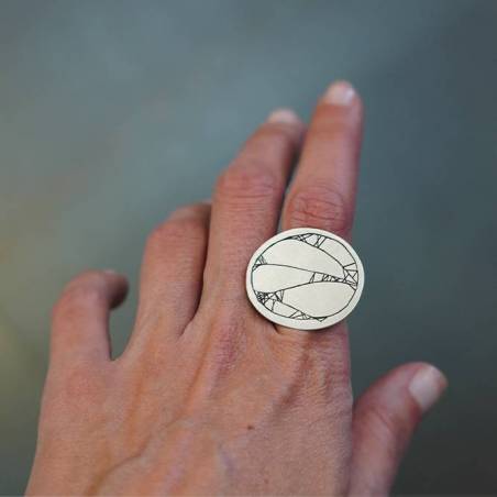 Anillo de plata. Stroke. Joyas de plata para mujer.