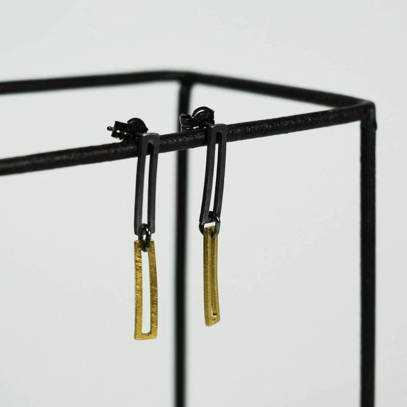 Pendientes plata y oro chapado