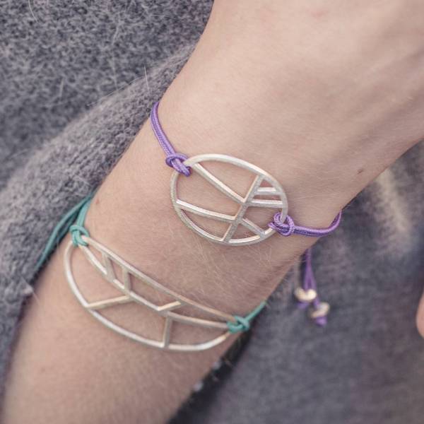 Large PALM silver bracelet