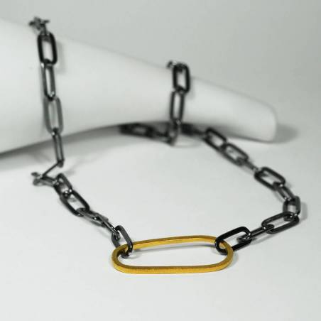 Collar de plata de primera llei amb acabat rovellat