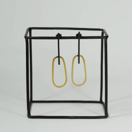 pendientes grandes de plata dorada Barcelona
