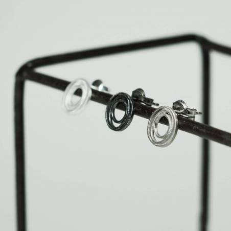 They are made of sterling silver with and oxidized finish or mat silver finish.