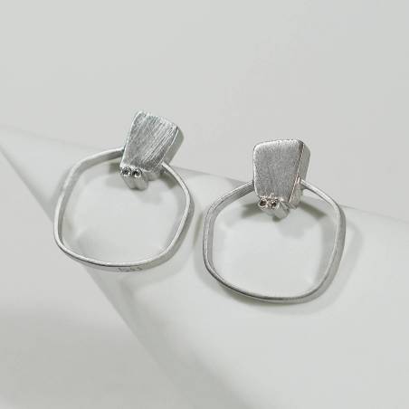 Silver and diamonds earrings MERAKI
