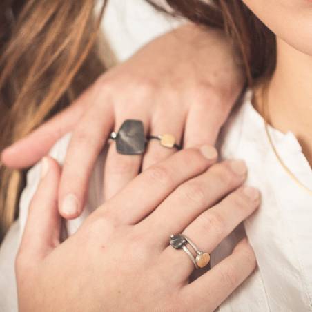 Silver and diamond ring ORÍGENS