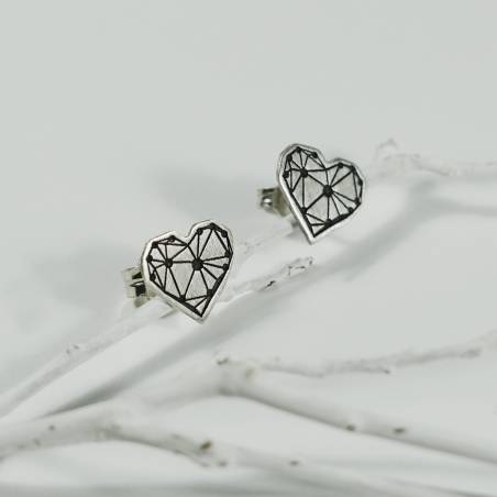 Pendientes corazón plata TRUE LOVE