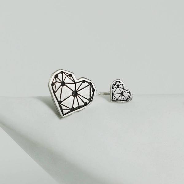 Pendientes corazón plata TRUE LOVE