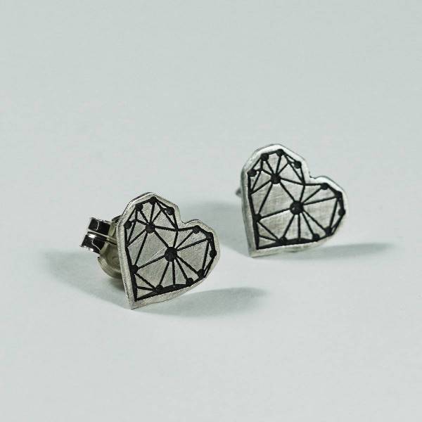 Pendientes corazón plata TRUE LOVE
