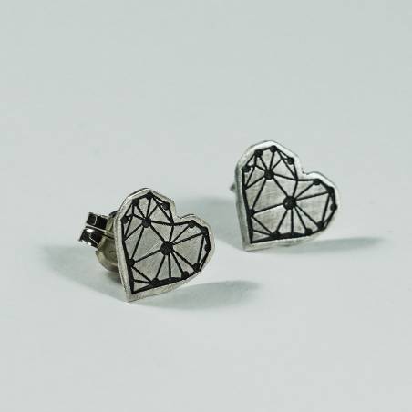 Heart silver earrings TRUE LOVE