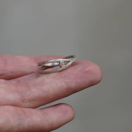 Anell plata i diamant ATW