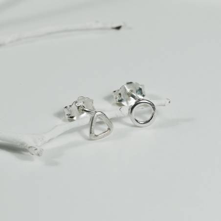 These minimalist design earrings are made or sterling silver
