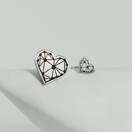 TRUE LOVE silver heart earrings
