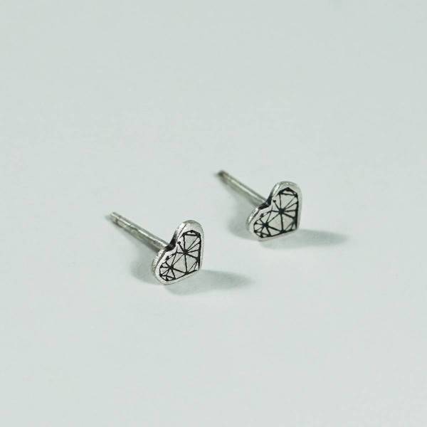 Pendientes corazón plata TRUE LOVE