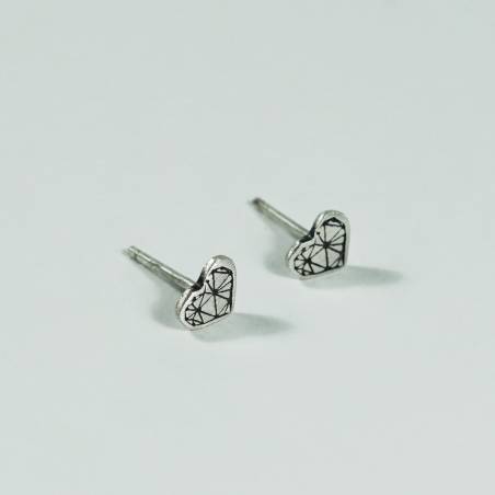 Pendientes corazón plata TRUE LOVE