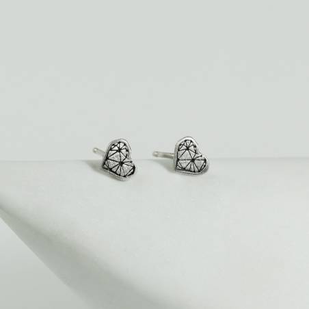 Pendientes corazón plata TRUE LOVE