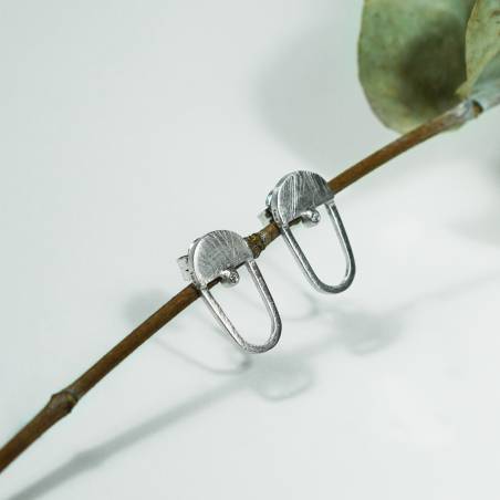 Small silver and diamond earrings
