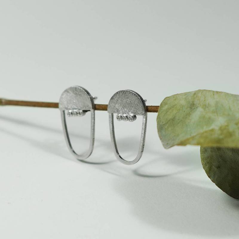 Arracades plata i diamants OAXACA