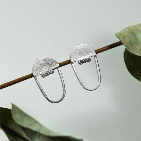 Pendientes plata y diamantes OAXACA