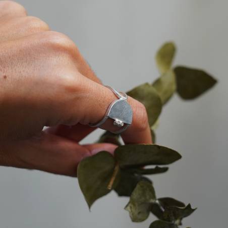 Anell de plata de llei i diamants OAXACA