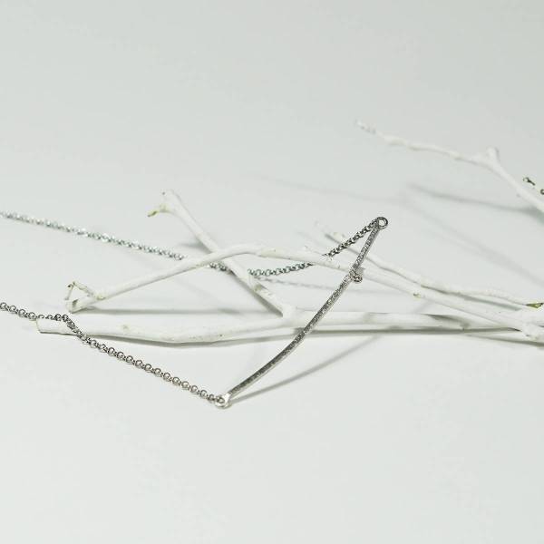 Penjoll Mirror horitzontal, de plata rodiada i diamant