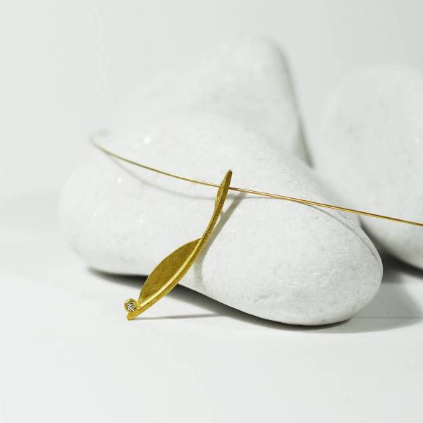 Colgante de oro de ley y diamante BLOOM