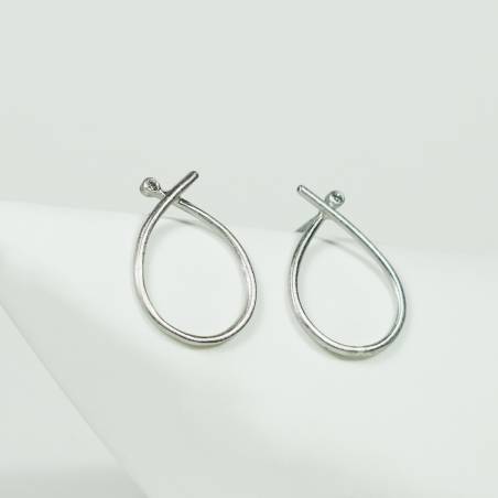 Pendientes de plata y diamante INFINITY