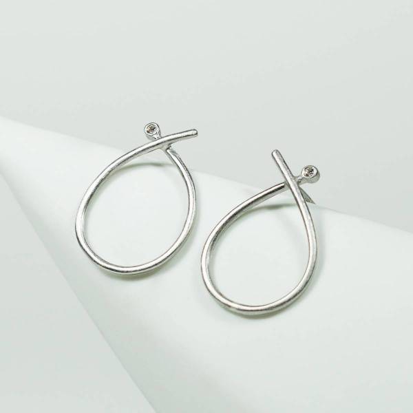 silver and diamond earrings