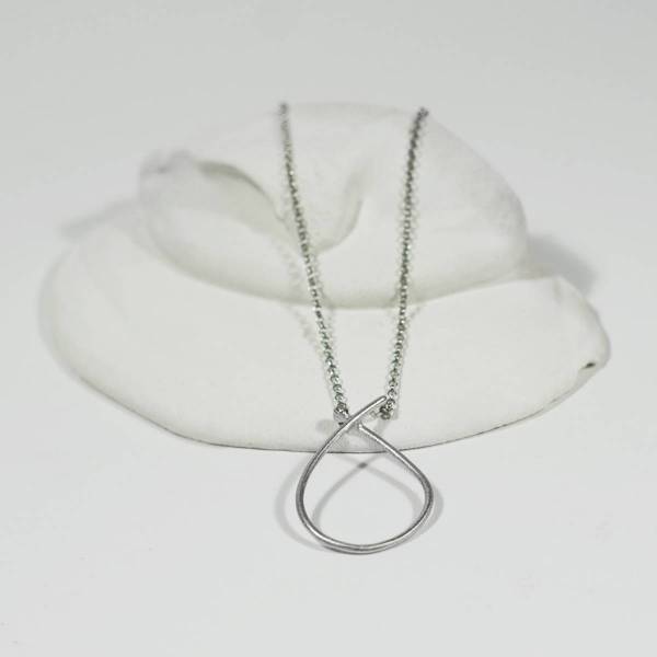 Design necklace handmade of rhodium silver with a matte finish
