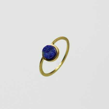 Raw lapislazuli yellow gold ring HOPE