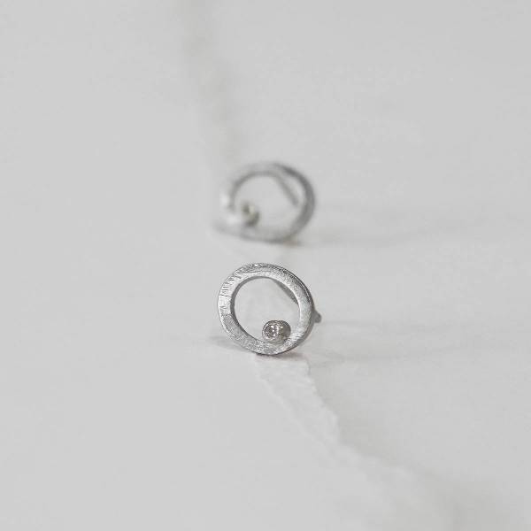Sterling silver earrings with rhodium plating and matte finish
