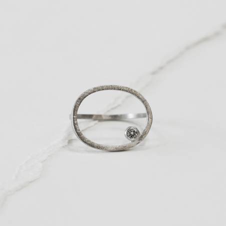 Anillo plata rodio y diamante natural ROSE