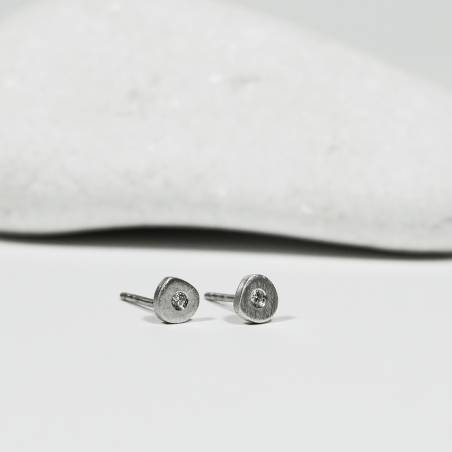 Pendientes oro blanco con diamante