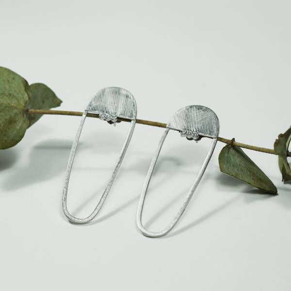 Pendientes largos de plata y diamantes OAXACA