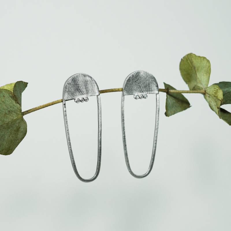 Long silver earrings