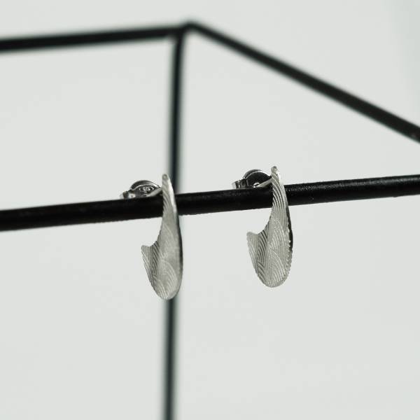 Rhodium silver hoop earrings