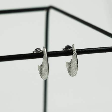 Rhodium silver hoop earrings