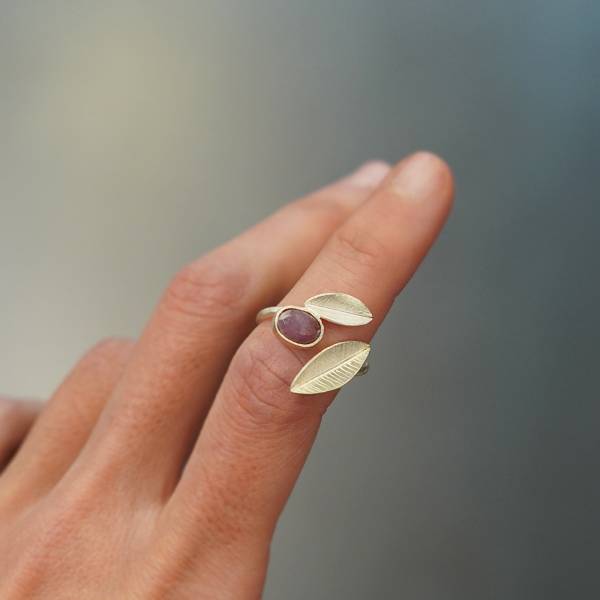 Anell plata i safir BOTANICAL