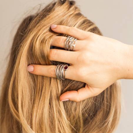 Anell disseny bicolor amb diamants