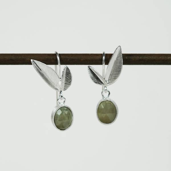 Arracades plata i safir BOTANICAL