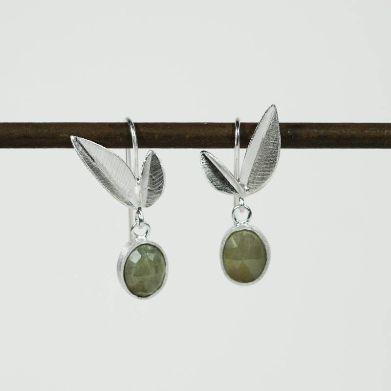 Pendientes plata zafiro BOTANICAL