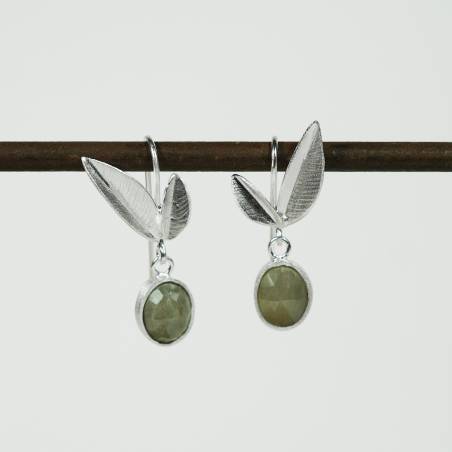 Pendientes plata zafiro BOTANICAL