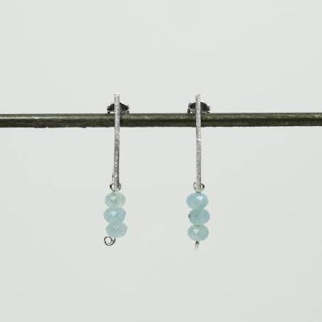 Pendientes plata y aguamarina NORFEU