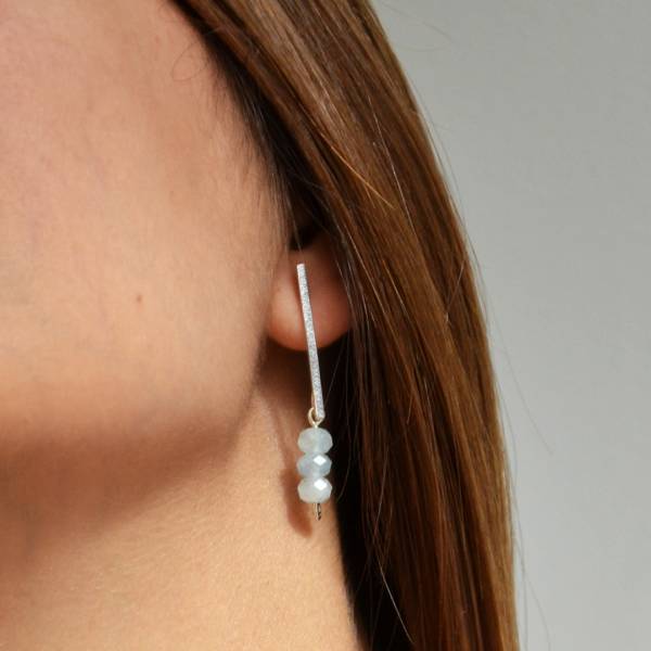 Sterling silver and aquamarine NORFEU earrings