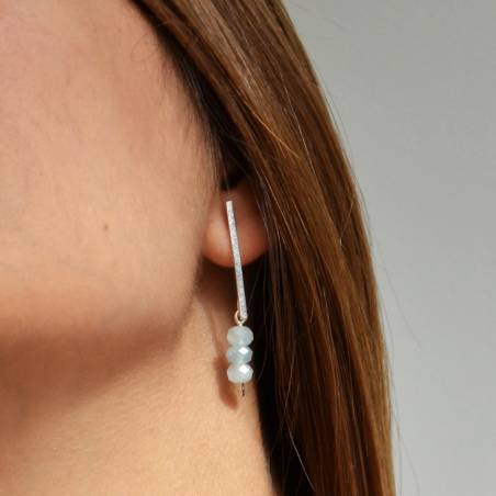 Pendientes plata y aguamarina NORFEU