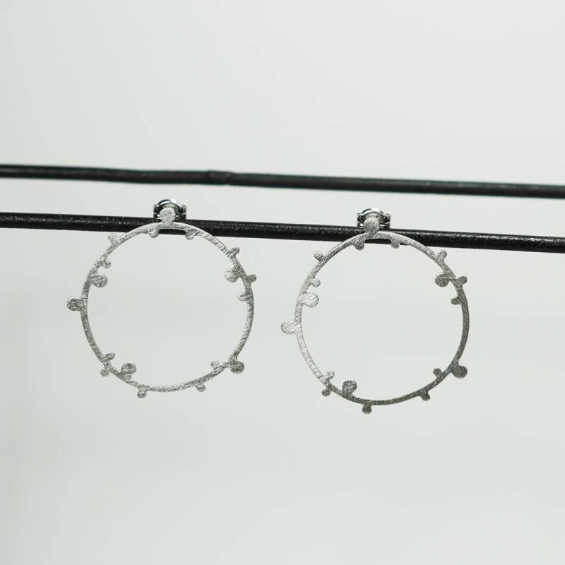 Pendientes tipo aro plata LAND