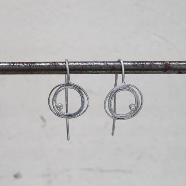 Arracades mitjanes plata i diamant LIA