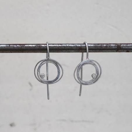 Pendientes plata y diamante LIA medianos largos