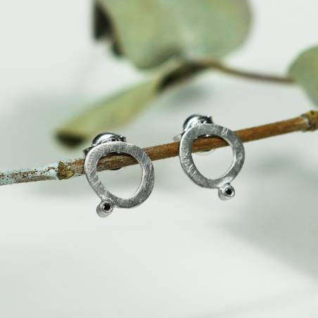 Arracades petites plata i diamants