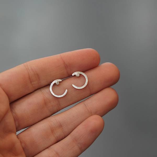 Arracades plata y diamants petits ANTHEA